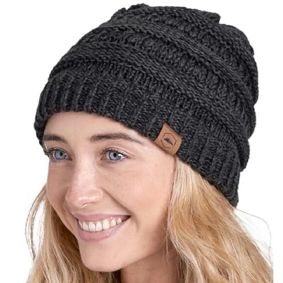 Cable Knit Slouchy Beanie Winter Hat Acrylic Warm Itch-Free - Picture 2 of 8